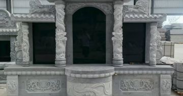 丽江 芝麻灰高档墓碑，土墓，可定制