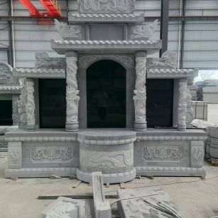 丽江 芝麻灰高档墓碑，土墓，可定制