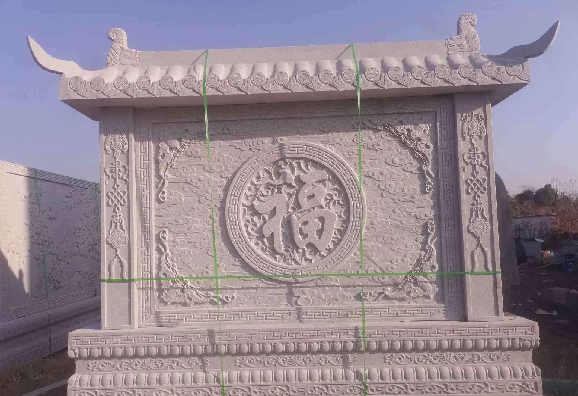 丽江 芝麻白花岗岩屏风，照壁，影壁